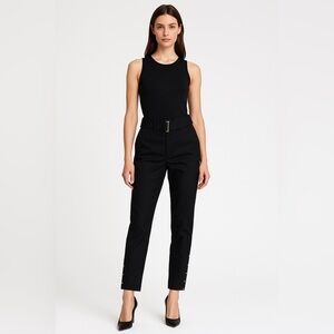 Vintage Yves Saint Laurent Rive Gauche Black Hook-Detail Pants – Size 42 US 8